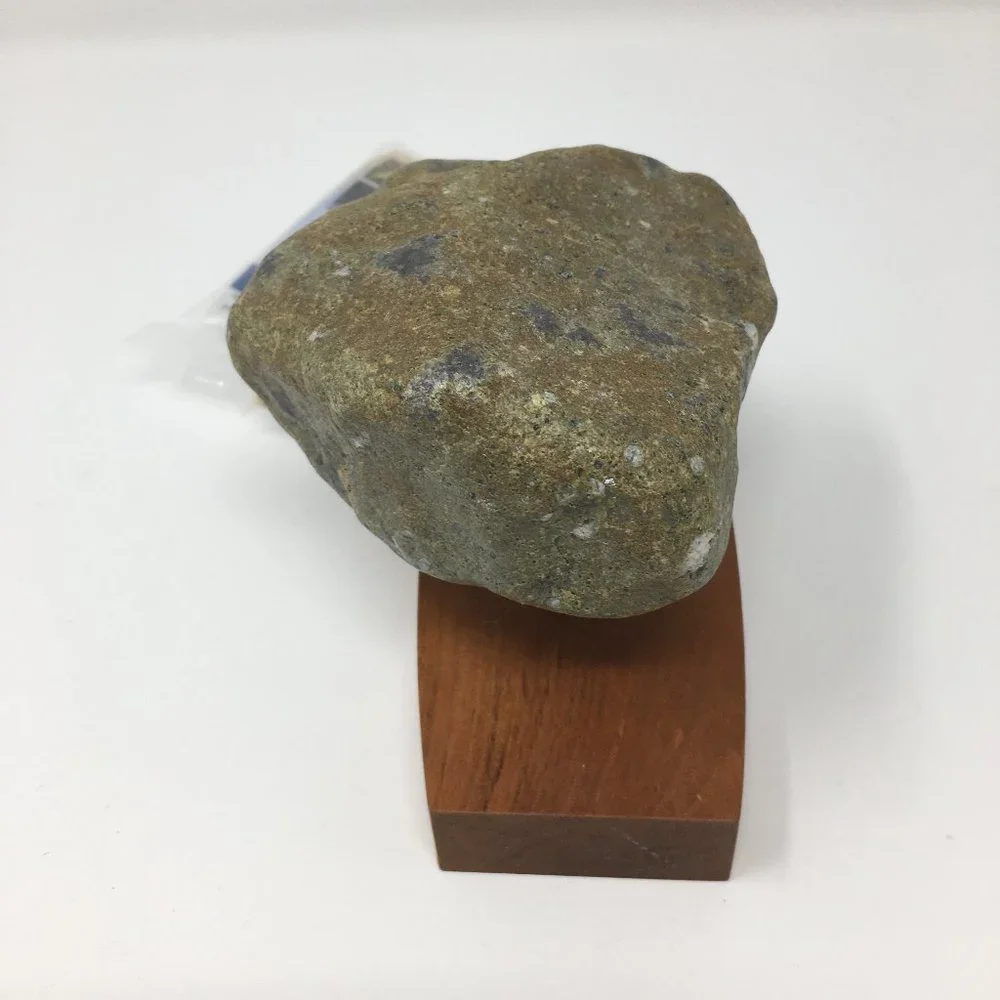 Sea Stones Coast Hook Natural Stone Coat Towel Hook on Cherry Wood Backplate